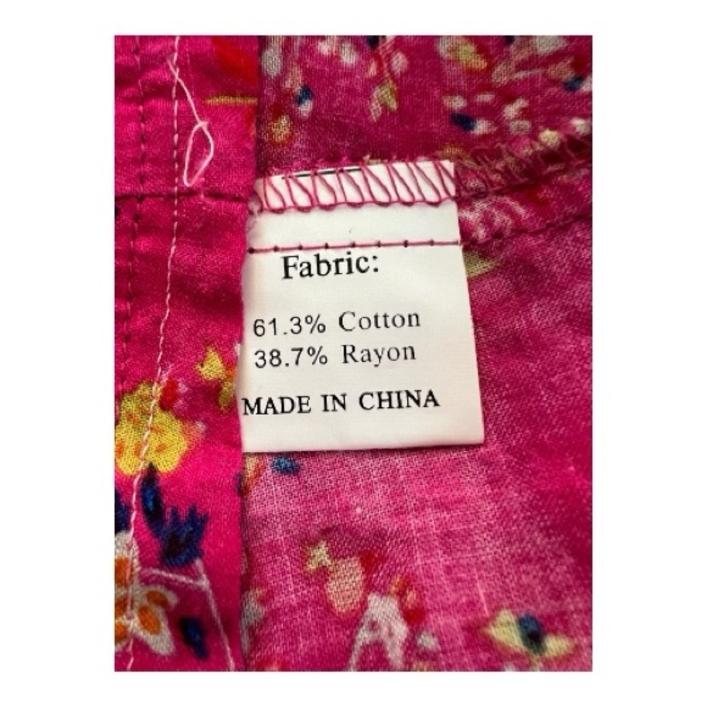 🆕 NWOT women’s hot pink multicolor floral tiered maxi dress | pockets | size S - Picture 8 of 9